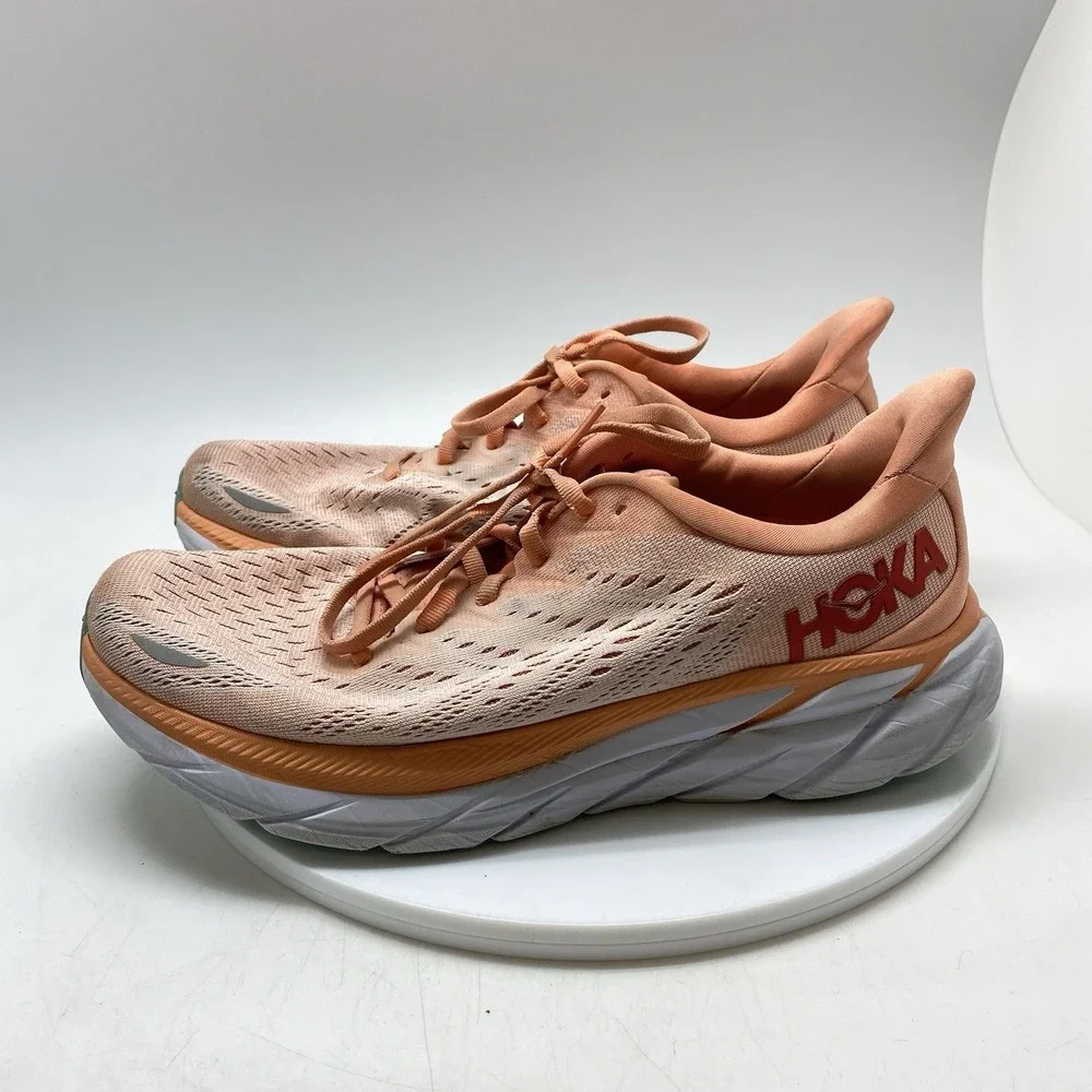 Hoka One One Sneakers Womens 9 B Clifton 8 1119394 CSPY Orange Running Gym Shoes
